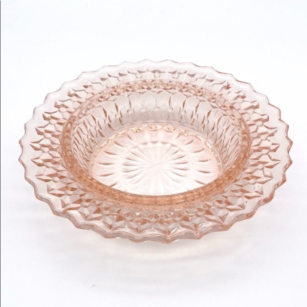 Vintage pink depression glass trinket jewelry dish